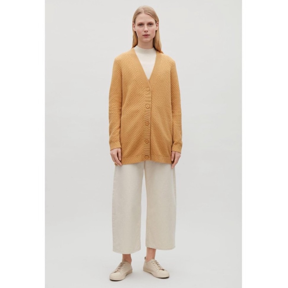 COS Textured Jacquard Knit Cardigan Sweater